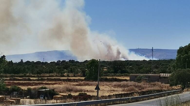 Abbasanta - incendio sant'agostino - fumo