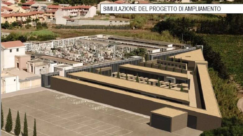 Una simulazione del progetto di ampliamento del cimitero di Cabras