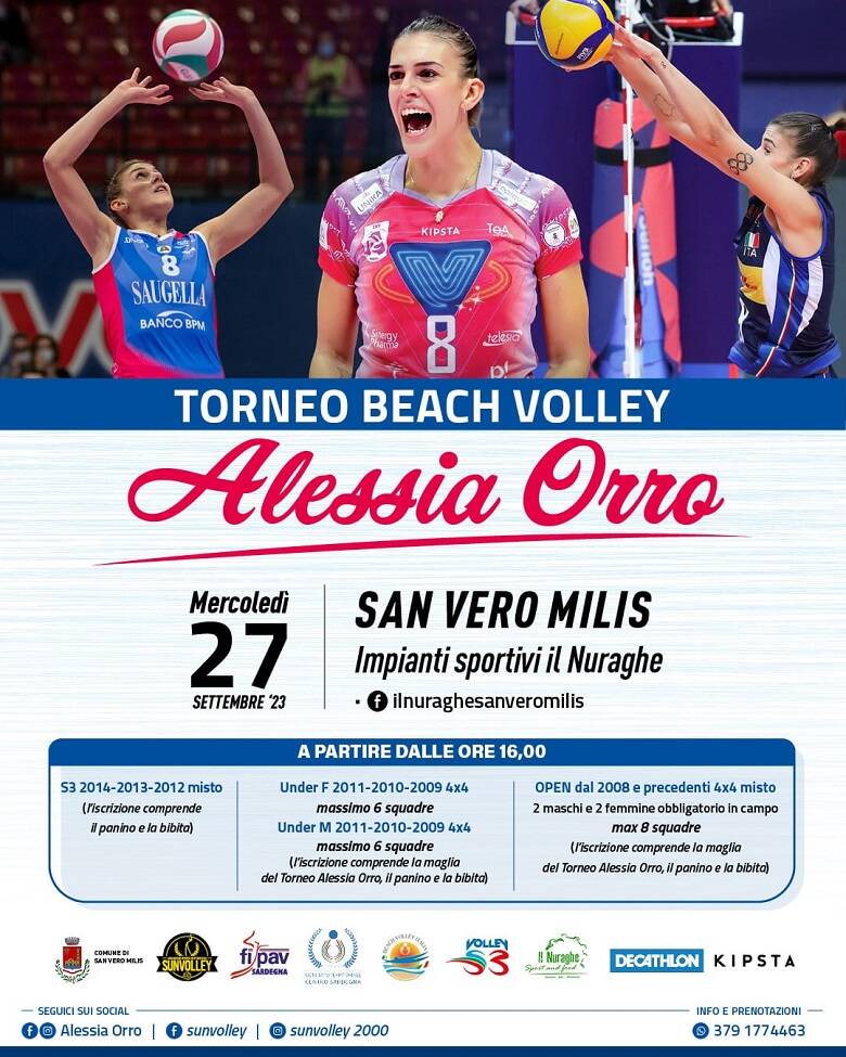 Locandina torneo beach volley Alessia Orro