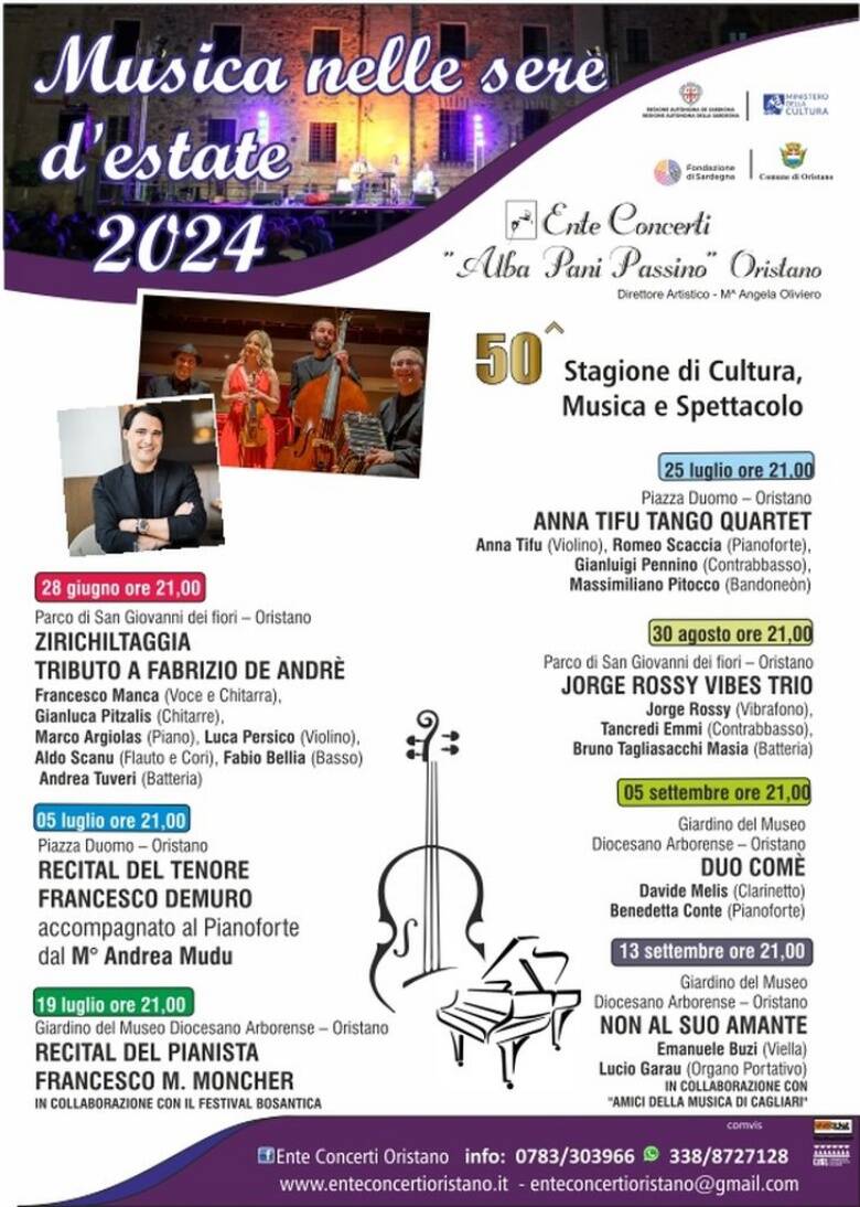 Musiche sere d'estate - Ente concerti Oristano