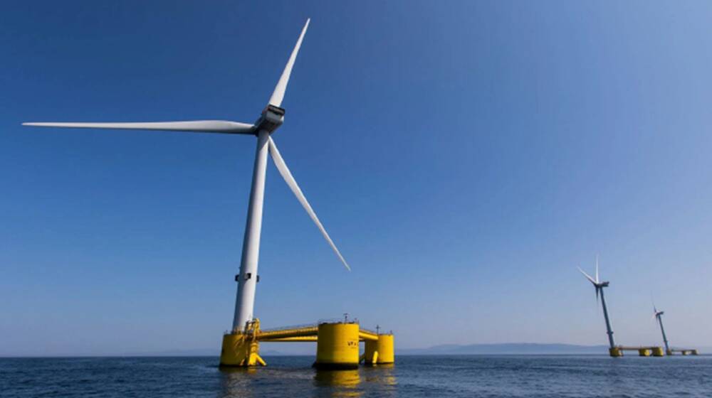 Un esempio di pala eolica offshore galleggiante, dal progetto presentato dalla società Parco Eolico Flottante Mistral