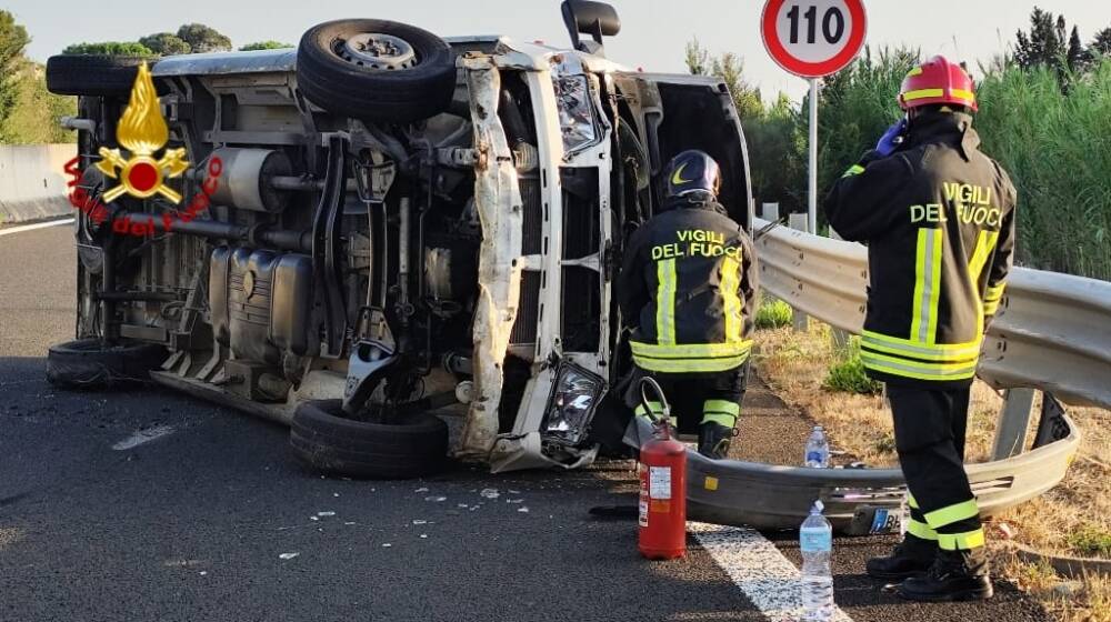 Incidente Bauladu - Camion ribaltato