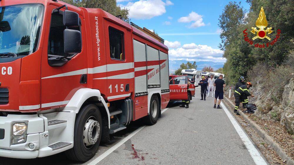 Siniscola incidente stradale motociclista ferita