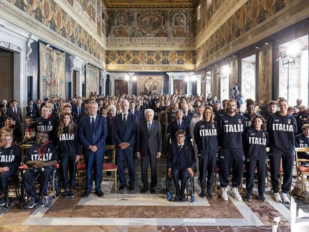 Il presidente della Repubblica Mattarella con olimpionici | Foto di Francesco Ammendola - Ufficio per la Stampa e la Comunicazione della Presidenza della Repubblica